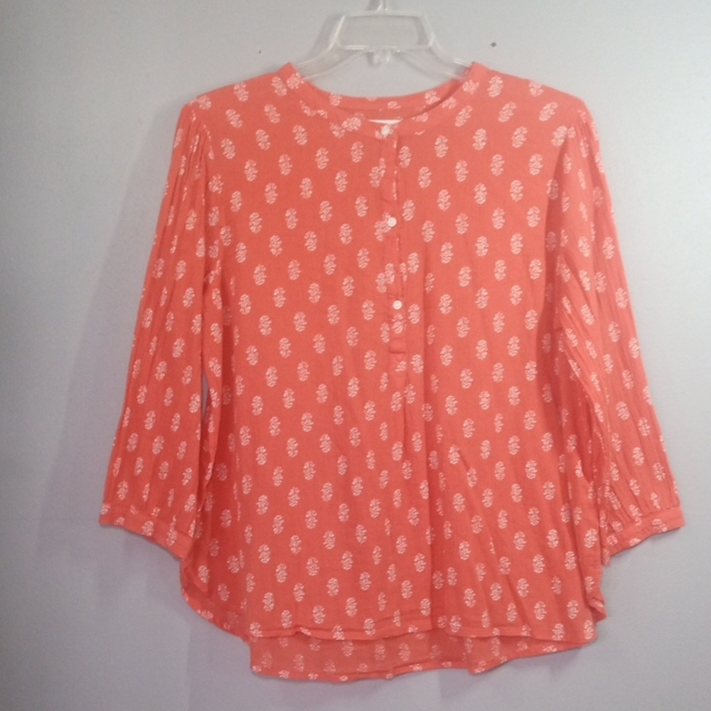 Old Navy Women's Coral and White Floral Pullover Tunic Size XL